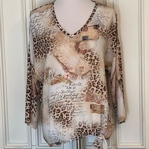 Chico’s Cold-Shoulder Animal-Print Top